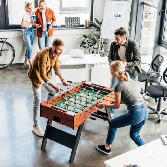 Table football in office environment