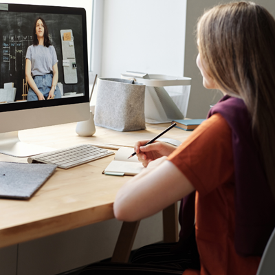 woman watching video