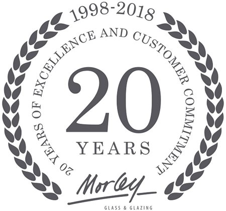 Morley Glass 20th anniversary logo